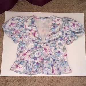 Flowery bubble blouse